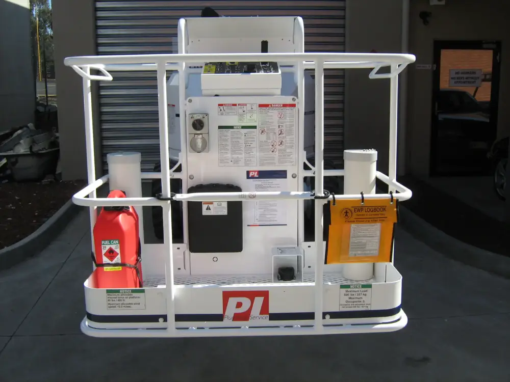 PL Plumbing Service Boom Lift image - lowered
